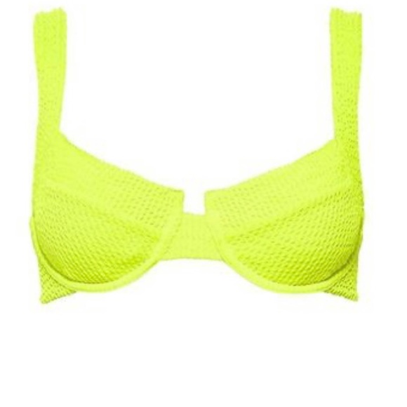 NWT VETCHY LAGUNA BIKINI TOP NEON YELLOW SMALL 34DD - Picture 3 of 8